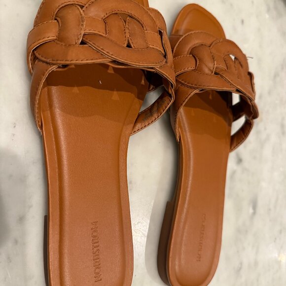 Nordstrom Carolina Slide Tan Toffee Size 8 Sandals classic coastal boho chic - Picture 2 of 5